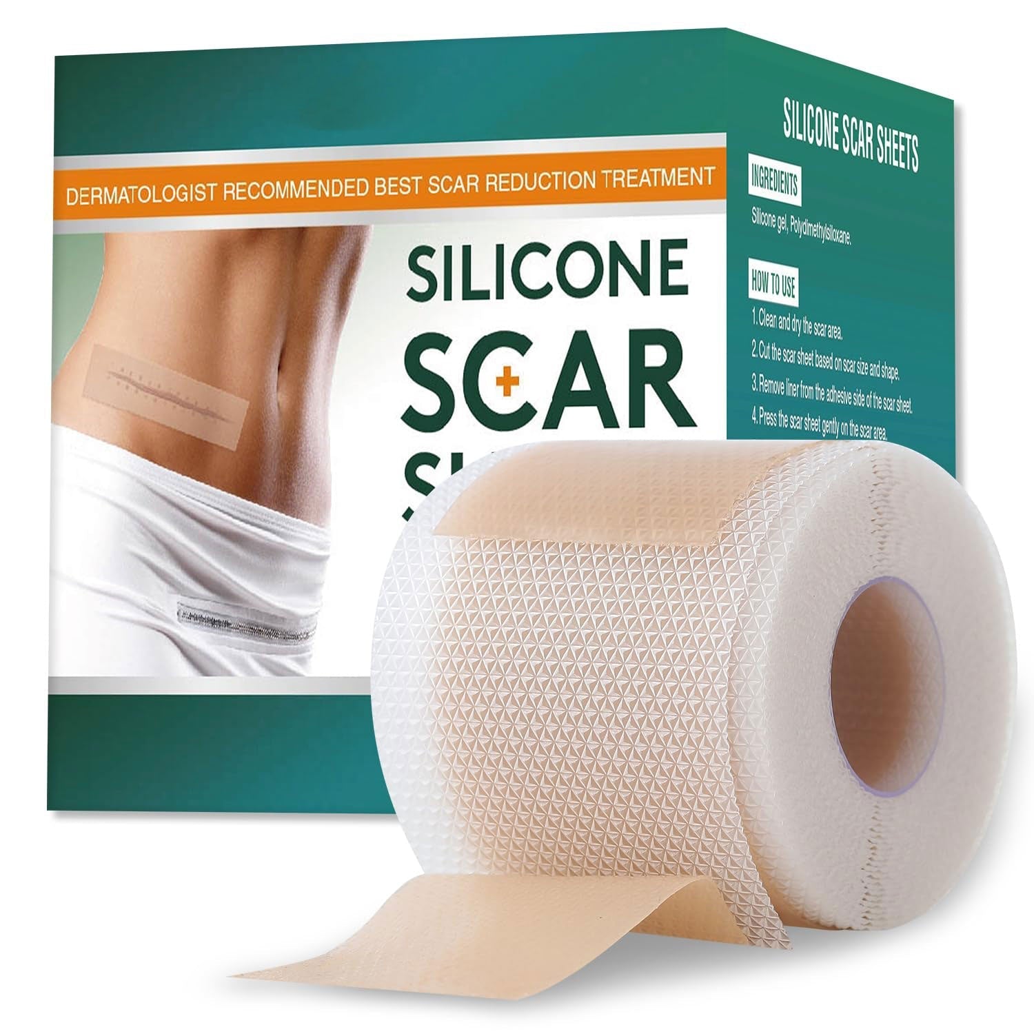 Silicone Scar Sheets for Surgery & Acne Scars (Buy 1 Get 1 Free)